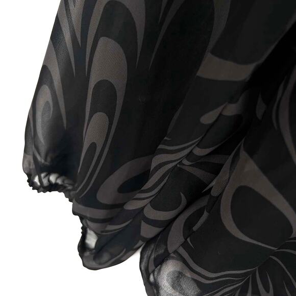 ELLE Sheer Abstract Floral Top Size Small - Picture 7 of 10